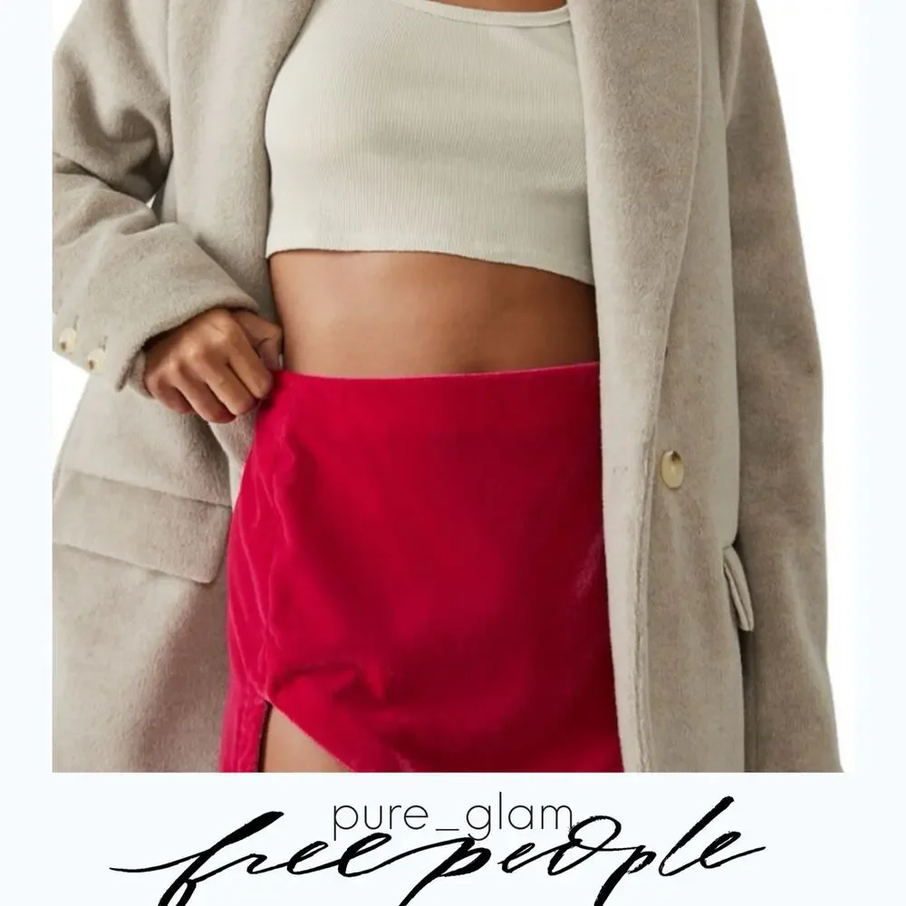 Free People velvet mini skirt